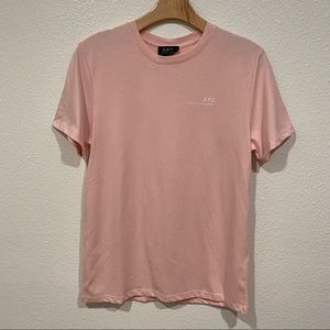 NWT mens pink apc logo short sleeve t shirt